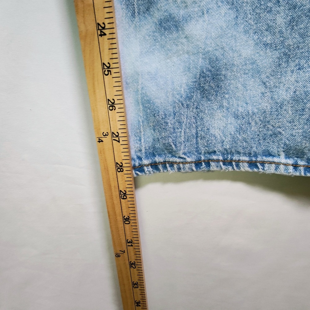 SO Women's High Rise Cargo Wide Leg‎ Jeans Light Wash Bleached Blue Size Medium - Picture 7 of 12